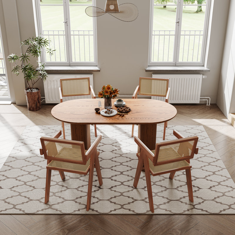 Table de salle à manger Mid-Century, H 29,53 po x L 62,99 po x l 31,5 po