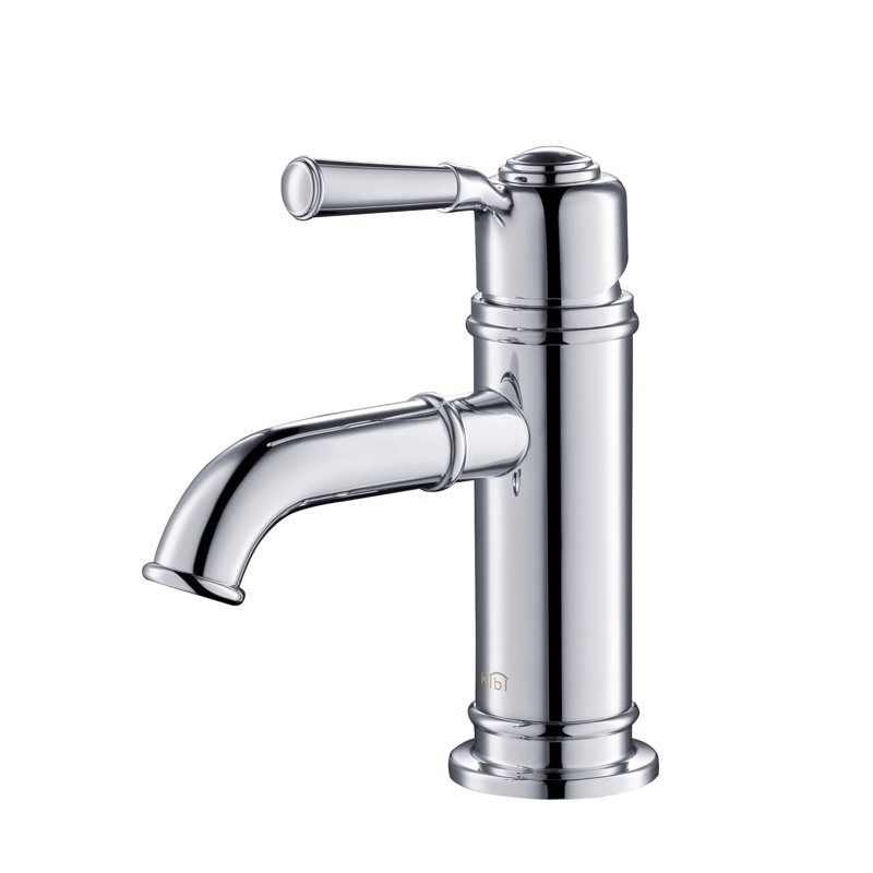 Robinet pour salle de bain victorien à un trou à poignée simple, Bronze huilé, Sans bonde escamotable