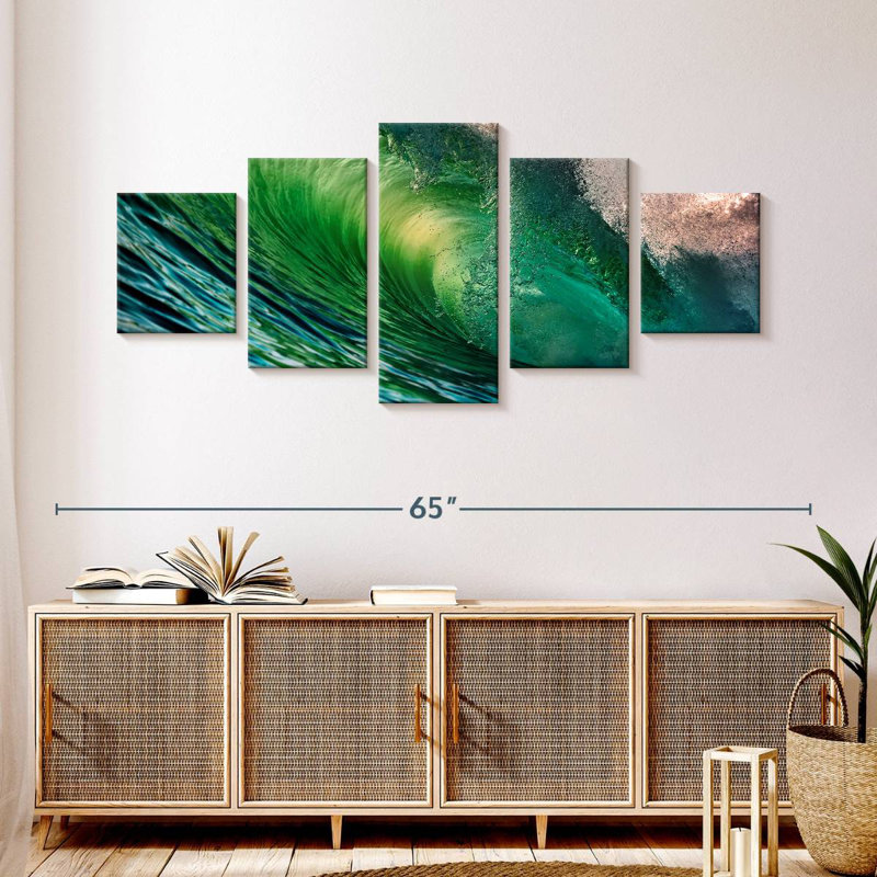 Green Ocean Wave, 24" H x 55" W