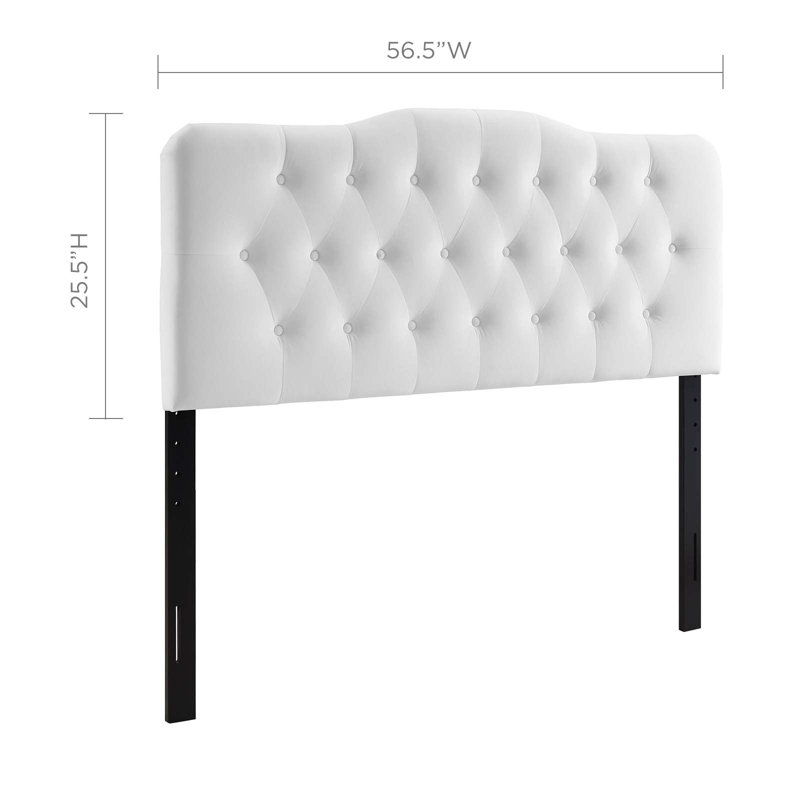 Modway Annabel Diamond Tufted Performance Velvet Headboard, White, Full