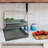 Benzara 16 Inch Two Tier Rectangular Serving Tray Galvanized Gray Metal