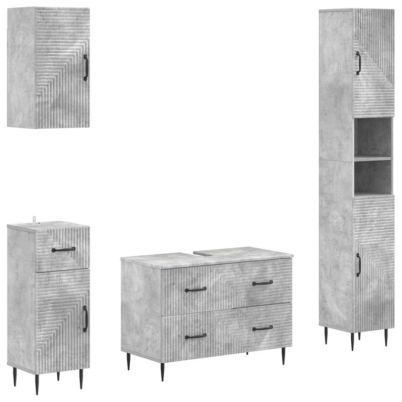 Bathroom Storage Furniture Set, Concrete Grey