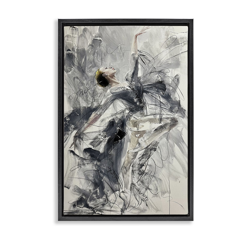 Cadre flottant Elegant Pose Dancer, design par Lucille Lee, H 25 po x l 17 po, Cadre flottant noir de jais