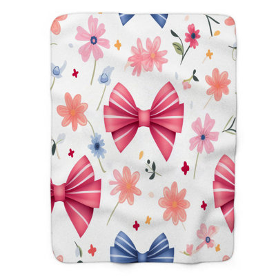 Bow Beauty - 1 Piece Premium Sherpa Blanket