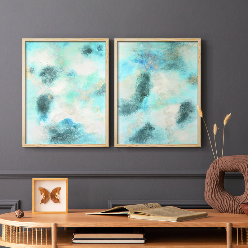 Impression encadrée Blue Shift I-Premium - prête à être accrochée - aucun clou requis - aucun clou requis, H 29 po x l 46 po