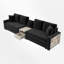 Canapé modulaire en chenille 4 places avec console de rangement centrale et accoudoirs de rangement-130173212