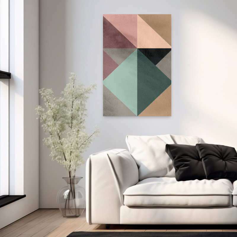 Triangle-1, art abstrait contemporain, H 36 po x l 24 po