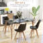 Ensemble de 4 chaises de salle à manger modernes Malijah avec coussin en similicuir et structure en bois-994739581