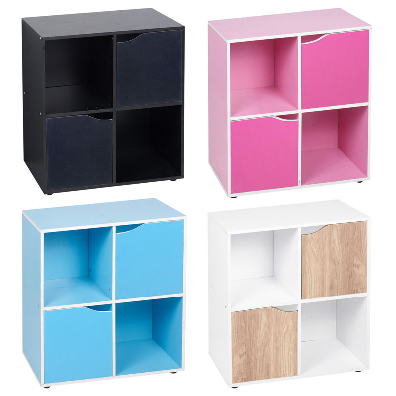 Swarna 61cm H x 60cm W Standard Bookcase, Black/Black