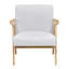 Chaise rembourrée contemporaine en tissu gris avec finition naturelle et capacité de 300 lb.