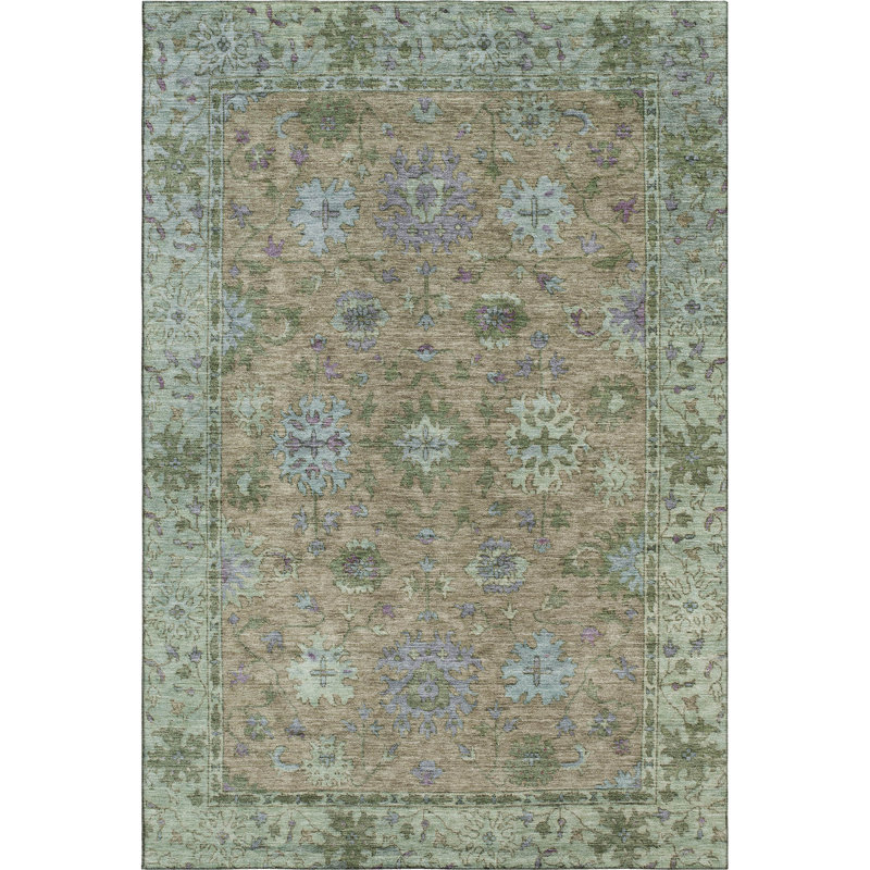 Premium Machine Washable Mayfield AMF2052 Global Rug, 2'6" x 3'10", Brown