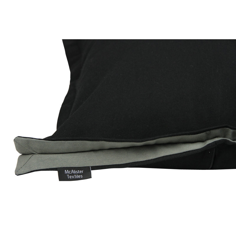 Square Cushion Cover, Black/Charcoal Grey, 60 x 60cm