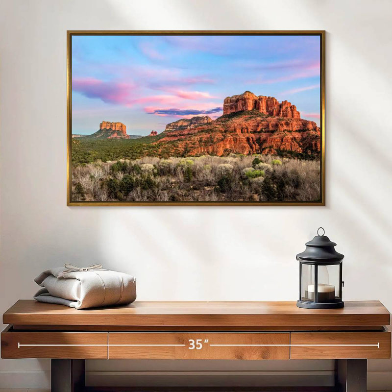 Sedona Rock Formations, Floating Frame Gold, 25" X 17"