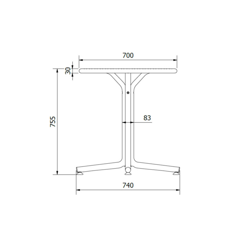 Bini Outdoor Round Dining Table, Dark Gray