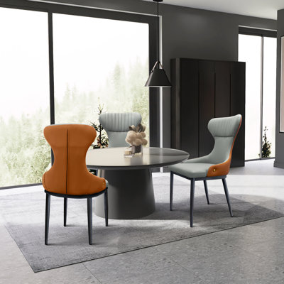 Chaises de salle à manger rembourrées en simili cuir Emiljan
