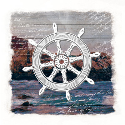 Distressed Wheel On Photo Wood - Wrapped Canvas Print