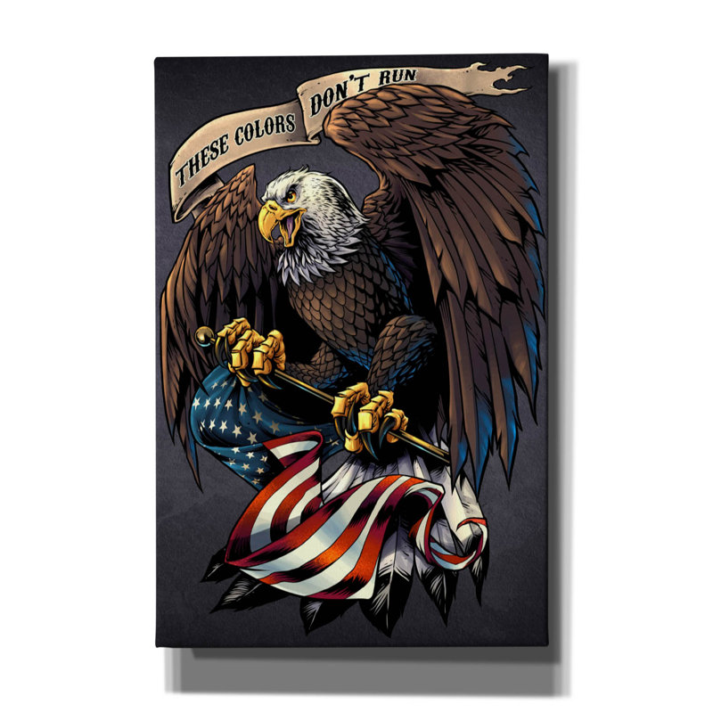 " Eagle Holding Flag ", 18" H x 12" W x 0.75" D