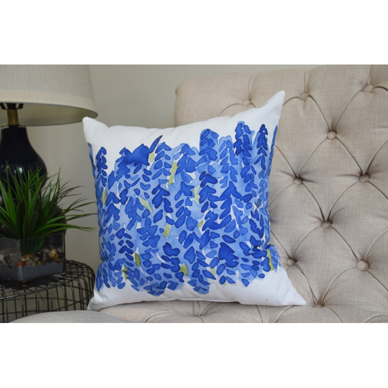 Flower Bell Square Pillow Cover & Insert, Outdoor, 16" x 16", Blue