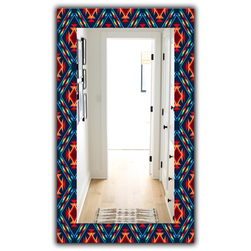Miroir mural moderne avec cadre, H 39,4 po x l 29,5 po, Géométrique 1