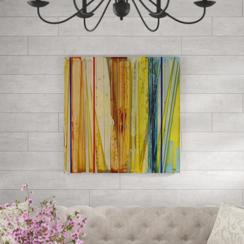 Fresh Air IV par Leila - Peinture, Couche de verre, H 36 po x l 36 po