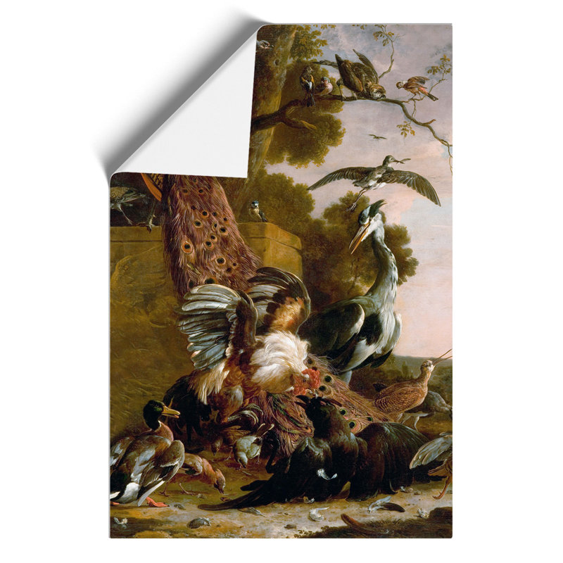 The Raven Robbed Of The Feathers by Melchior D'Hondecoeter - No Frame Painting, 59cm H x 42cm W x 0.1cm D