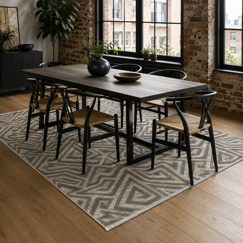 Trellis Cotton and Chenille Flatweave Area Rug, 155 x 230 cm