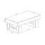 Table basse rectangulaire en bois de 42 pouces avec table basse en MDF