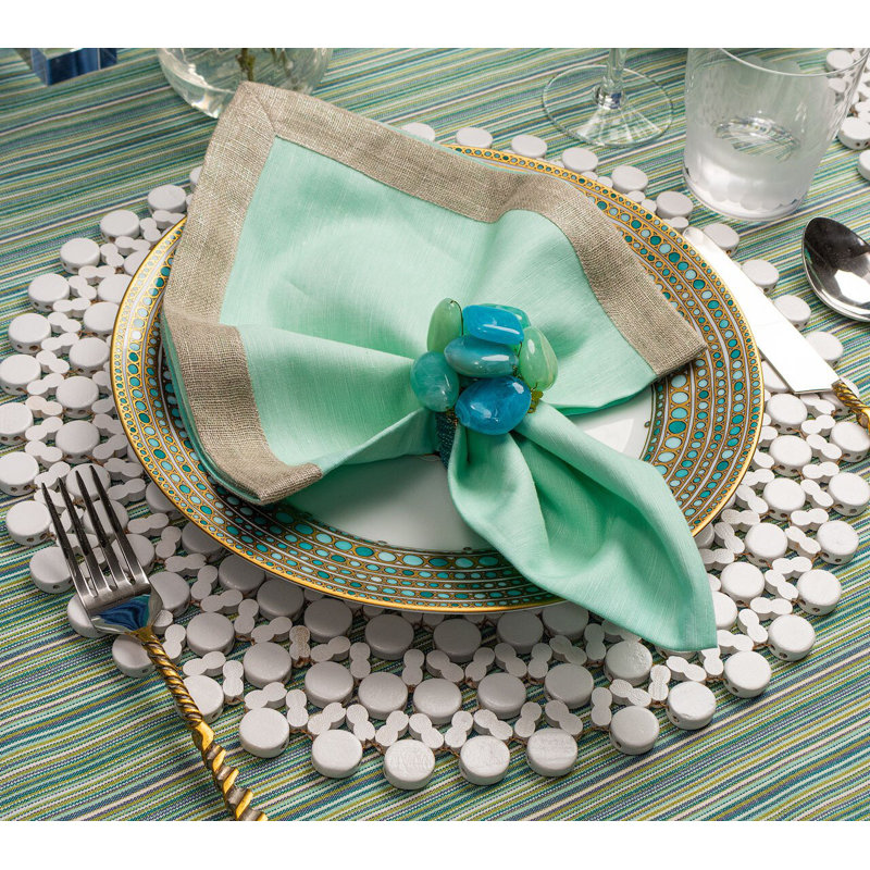 Round Bamboo Placemat, White