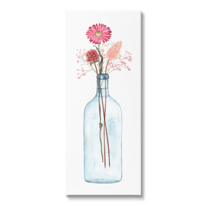 Minimaliste Aster Flower Arrangement en pot de verre, conception simple par Susan Jill - Peinture, Toile tendue