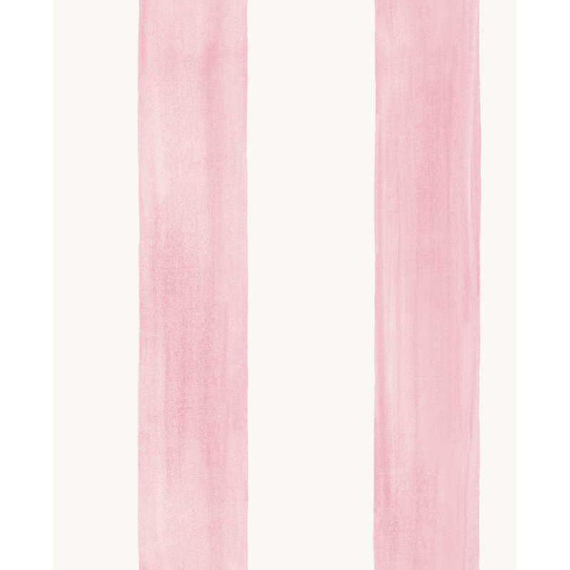 Papier peint à rayures aquarelle Seaetet Monet, Rose pétale métallique / ivoire