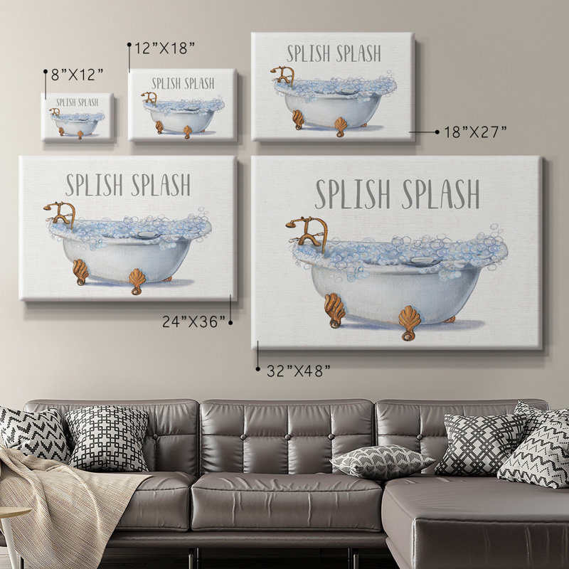 Toile tendue avec châssis Splish Splash Premium - prête à être accrochée, H 8 po x l 12 po