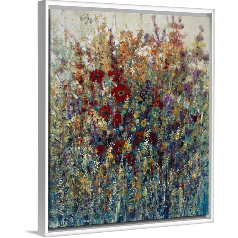«Petals of Perception», peinture sur toile, Cadre flottant blanc, H 31,7 po x l 25,7 po x p 1,75 po