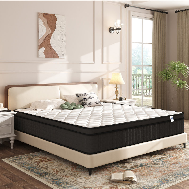 Matelas hybride 12 po en mousse viscoélastique gélifiée mi-ferme, CertiPUR-US, certifié OEKO-TEX, 12", Très grand lit