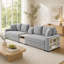 Canapé modulaire avec console centrale intégrée et accoudoirs de rangement pour les meubles de salon-1465146158-1465146157