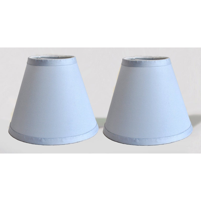 Abat-jour empire en satin 6 po, Bleu pastel