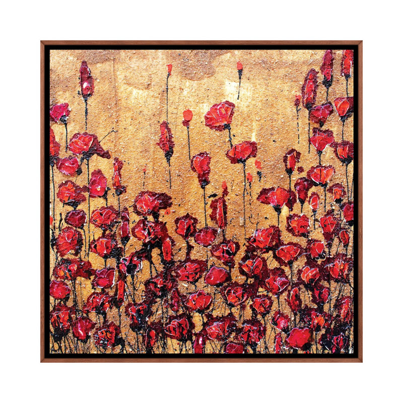 Lovely Summer 1 Piece Painting on Canvas, 66.04 cm H x 66.04 cm W, Classic Brown Wood Framed
