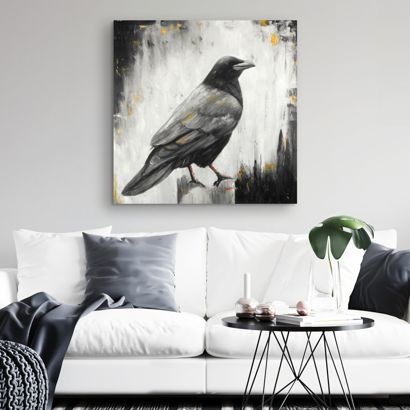 Crow bird - 32"x32" art on canvas