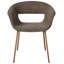 43cm H Boucle Upholstered Metal Upholstered Back Armchair in Beige, Brown