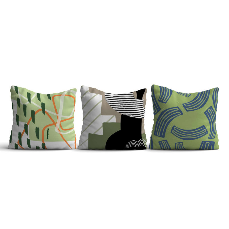 Ensemble de housse de coussin élégant (3 pièces), 16,9 x 16,9 pouces | 50% coton / 50% polyester, lavable et repassable | Parfait pour la décoration intérieure, le canapé et le salon, tissu doux et durable