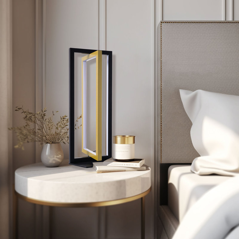 15.9'' Black Gold Novelty Dimmable Table Lamp