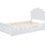 Lit simple en bois blanc avec tête de lit et lit gigogne utile