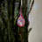 Exhart Solar Pearlized Hand Blown Glass Twisted Flame Garden Stake with Metal Finial Detail, 36 Inch