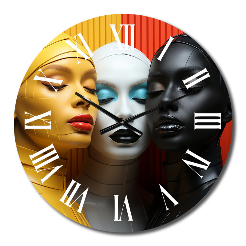 Trois déesses de l'unité universelle - Horloge murale de yoga, Petit