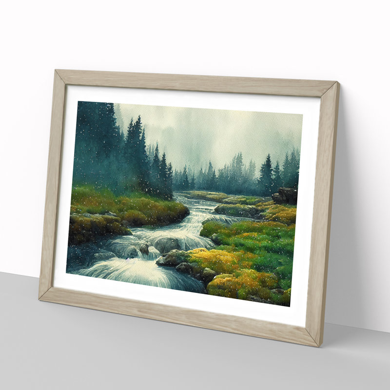 Forest Steam Vol.2 - Framed Print, 25cm H x 34cm W x 2cm D, Oak Framed