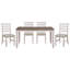 Table de salle à manger en placage transitionnel blanc grisâtre et brun - 6 places, 36 po x 60 po x 30 po, fabrication en bois d'ingénierie brun, 6 po, largeur 36 po, longueur 60 po, hauteur 30 po