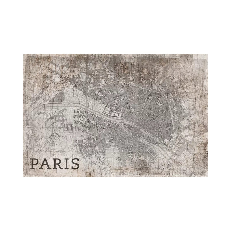 Map Paris by PI Studio - Wrapped Canvas Print, 66.04 cm H x 45.72 cm W x 3.175 cm D