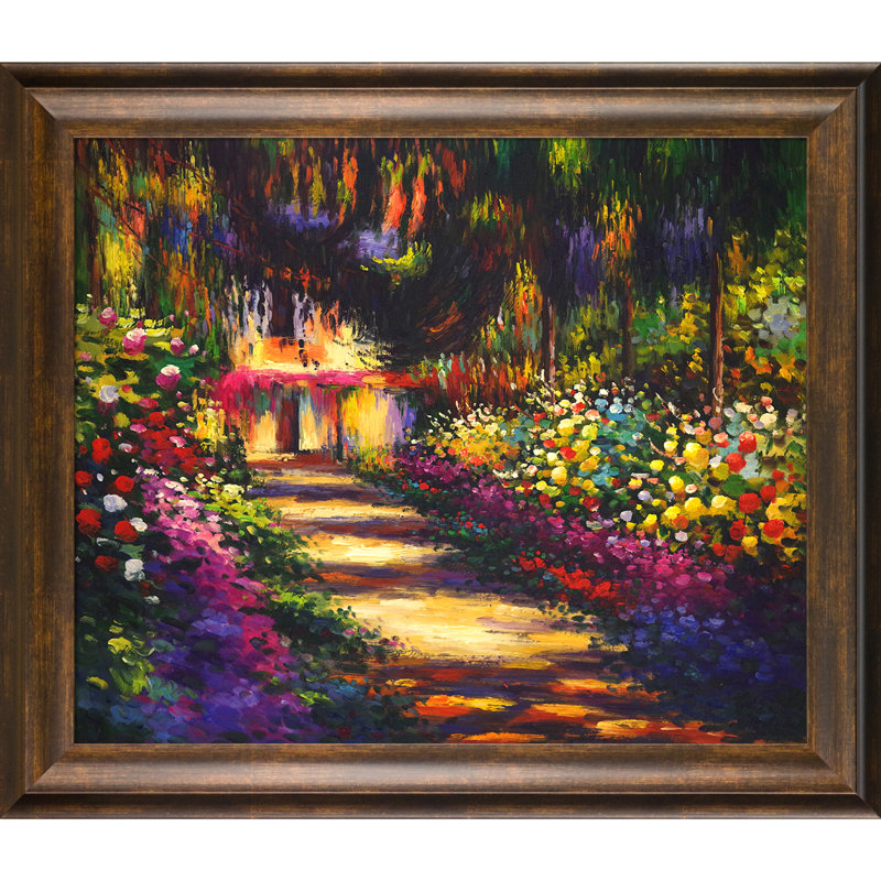 «Pathway in Monet's Garden at Giverny» par Claude Monet - reproduction d'art sur toile, H 25 po x l 29 po x P 2 po