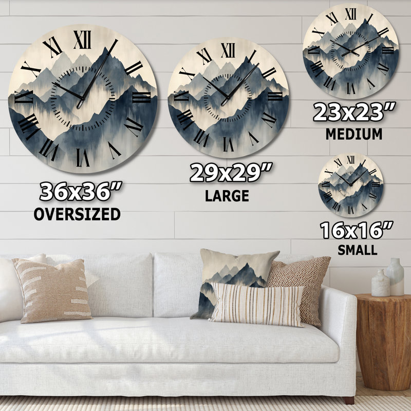 Horloge murale en métal Nordic Ridge Calm - Nature (sans tic-tac), Grand