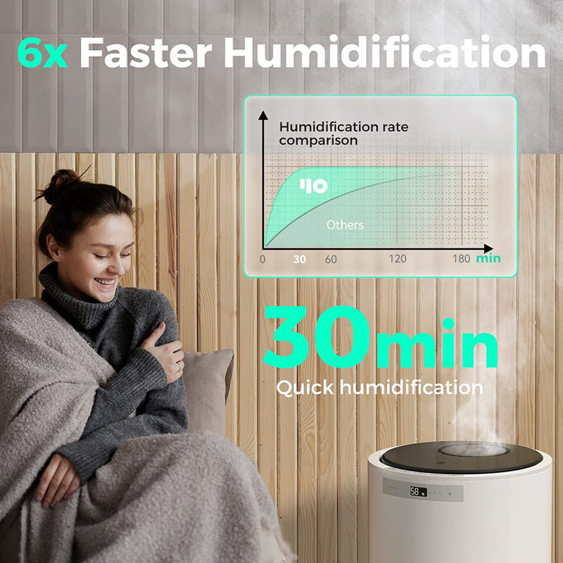 CG INTERNATIONAL TRADING 2.64 Gallons Warm Mist Steam Whole House Humidifier with Adjustable Humidistat for 1000 Cubic Feet