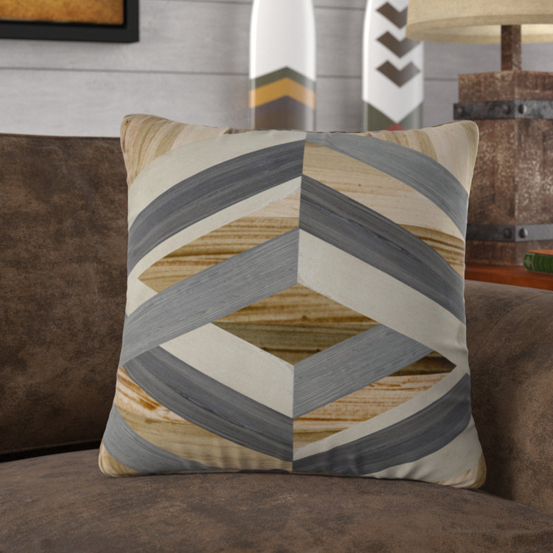  Geometric Inlay II Decorative Square Pillow  Cover and Insert, 18" x 18", Indoor